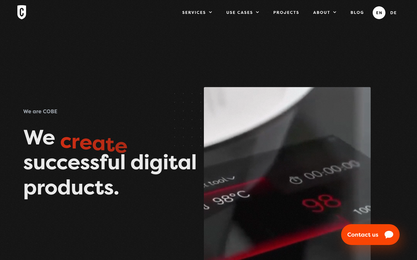 Screenshot der Website von COBE