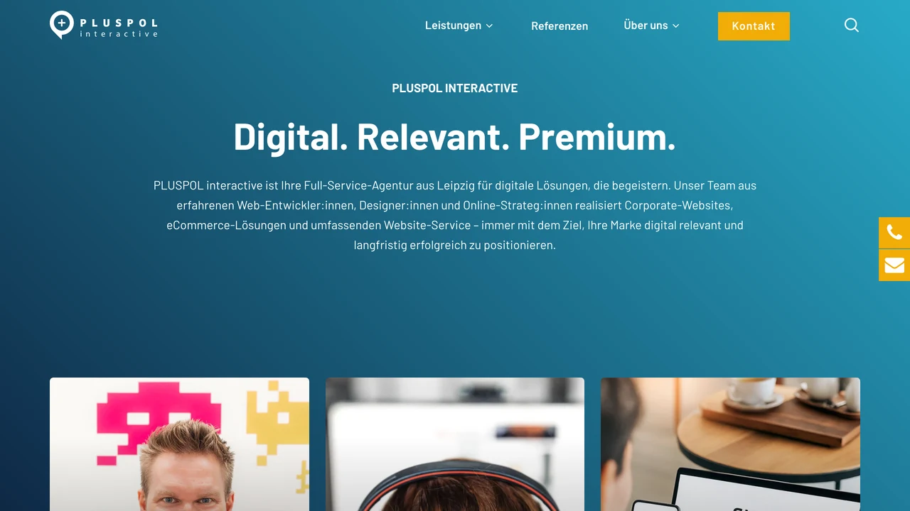 Screenshot der Website von PLUSPOL interactive