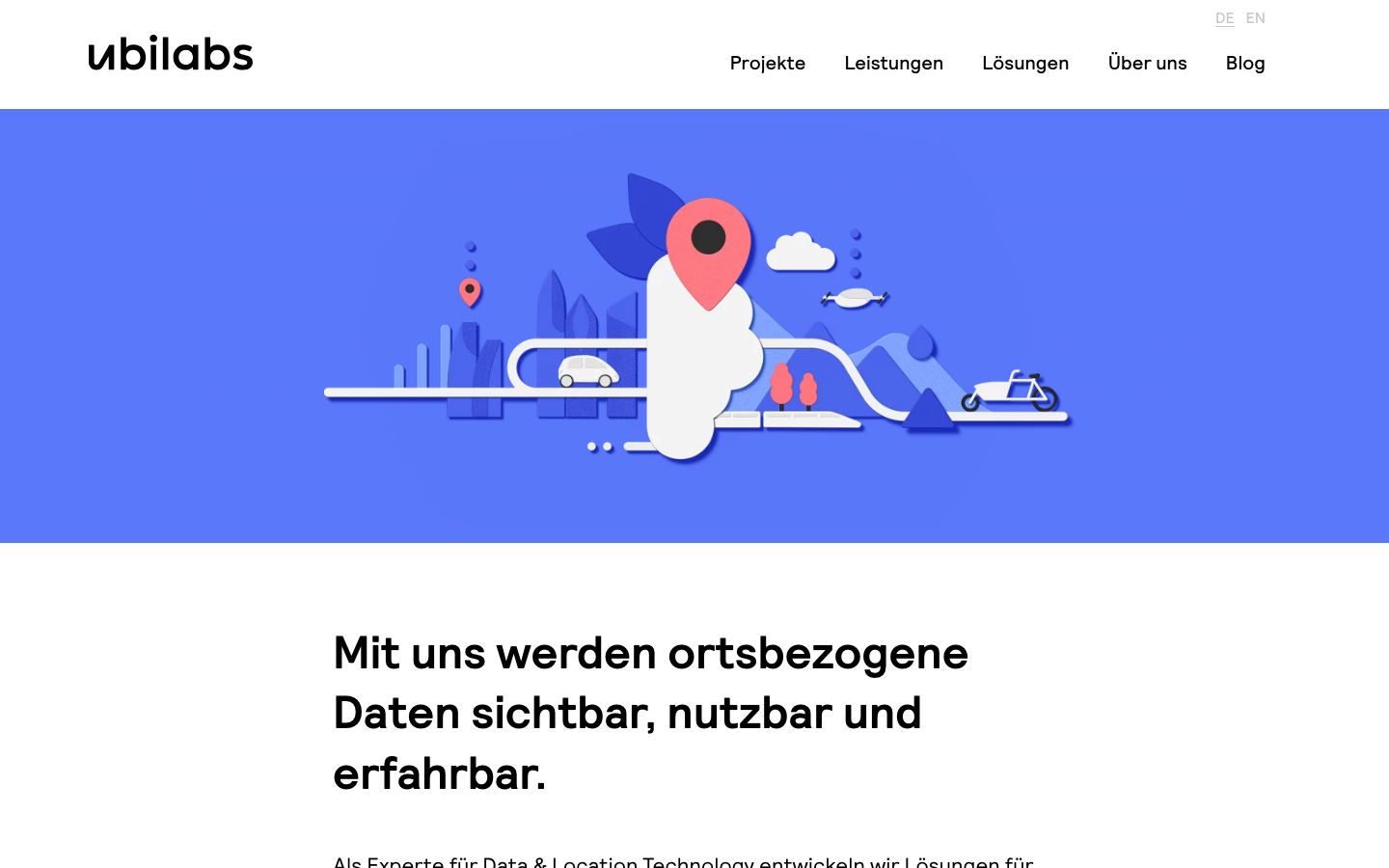 Screenshot der Website von Ubilabs